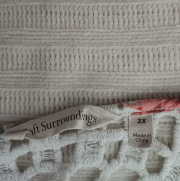 Soft Surroundings Maxi Dress White Red Gold Floral Print Viscose Size 2X - Picture 6 of 11